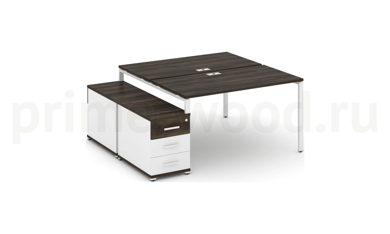 Рабочая станция на 2 места с двухсторонней опорной тумбой CN.DRS-303 B/W - фото 11