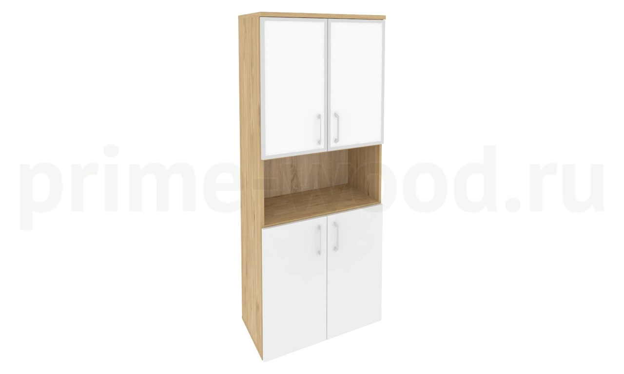 Шкаф высокий широкий (стекло белое) арт. O.ST-1.4R white - фото 8