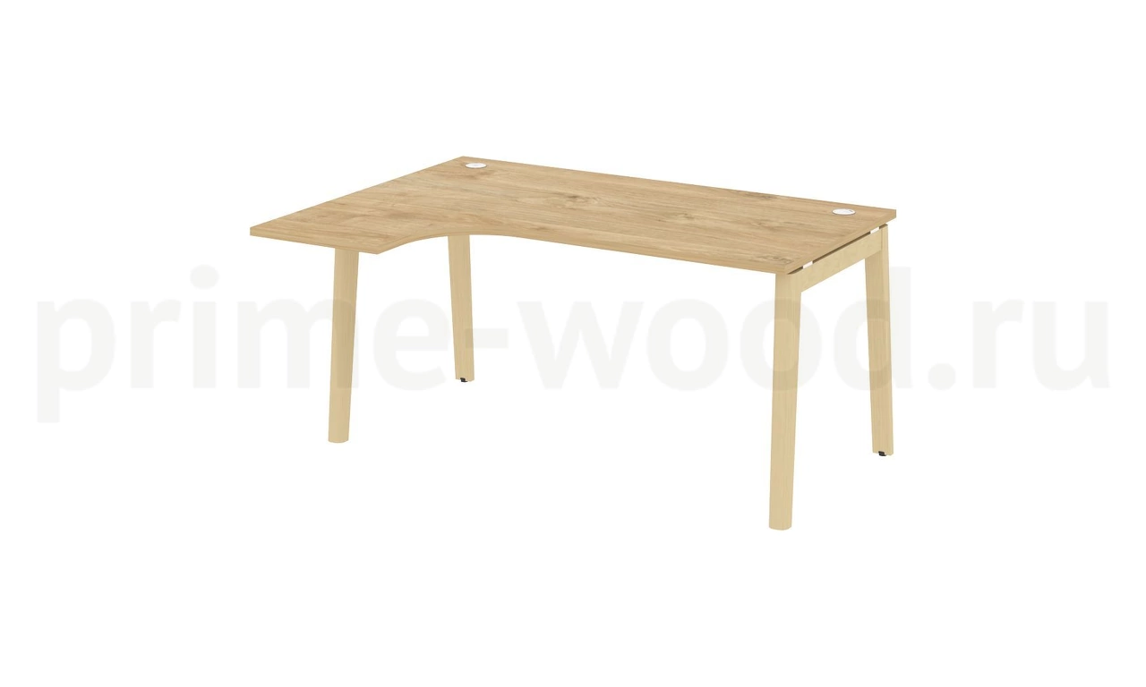 Стол эргономичный левый, опоры - массив дерева ONIX WOOD 158x118x75 - фото 9