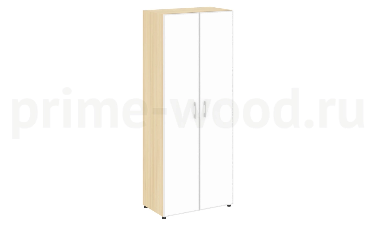 Шкаф высокий широкий (стекло белое) арт. LT-ST 1.10R white - фото 0